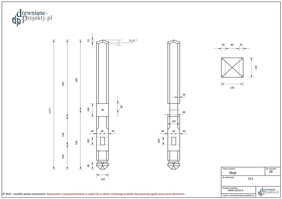 Projekt DIY: Altana, altanka, wiata ogrodowa, drewniana - plik PDF !!