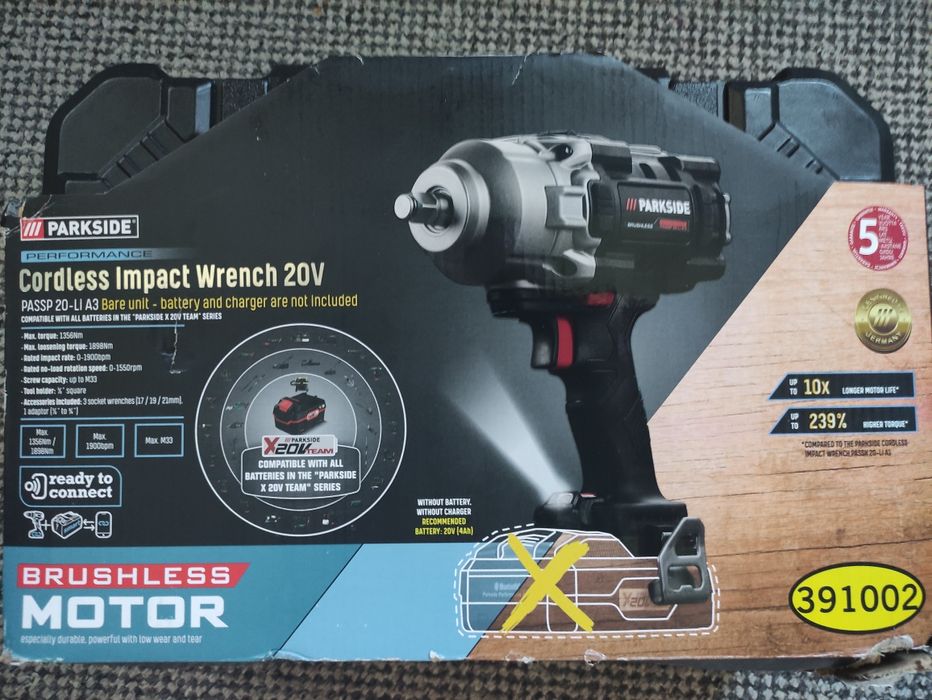 Klucz udarowy akumulatorowy 20V Performance najmocniejszy aż 1900Nm