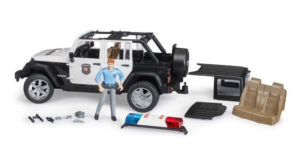 PREZENT ZABAWKA Bruder 02526 Jeep Wrangler Policja USA z Policjante