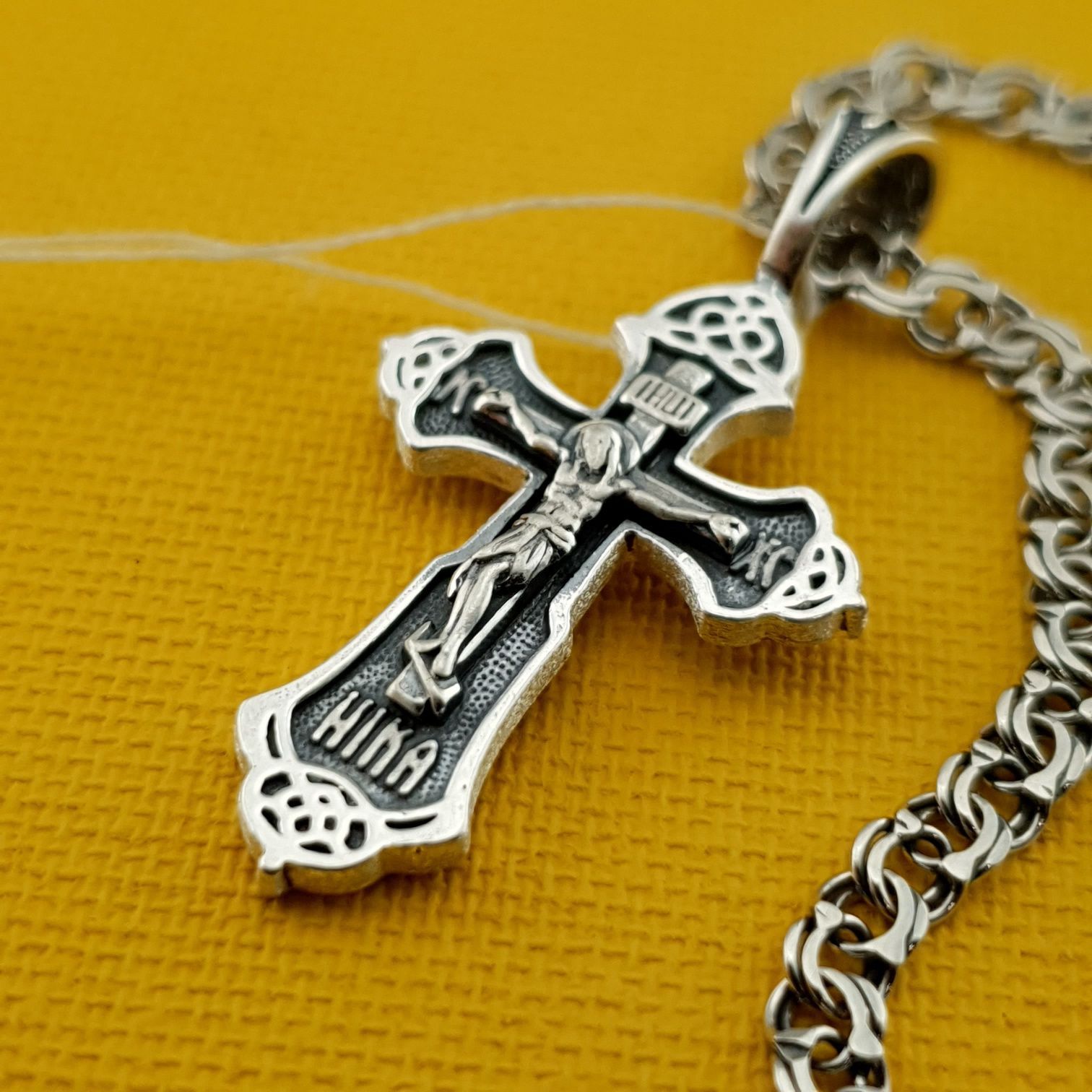 Серебряная цепочка и крестик. Срібний ланцюжок з кулоном хрестиком 925