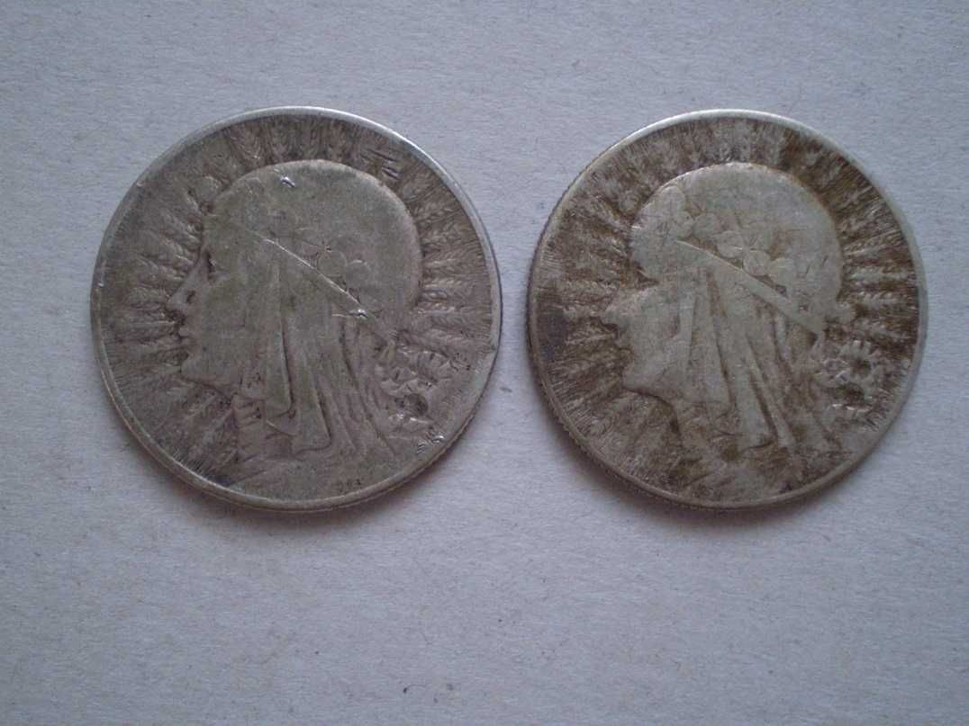 Срібні монети 5 злотих 1932 року і 5 злотих 1933 року ціна за 2 монети