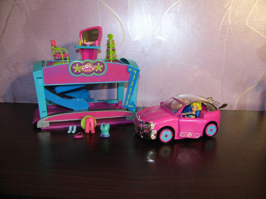 Polly Pocket Magiczny Garaż, Auto, Lalka, Akcesoria