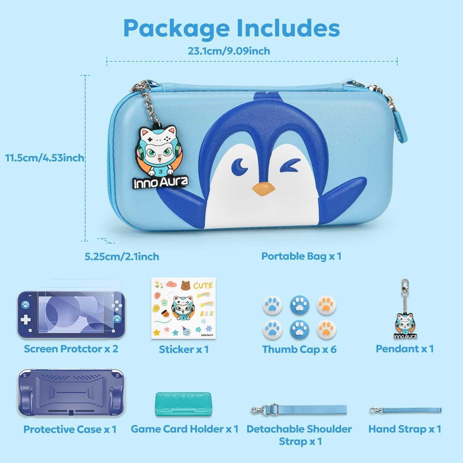 Switch Lite torba do przenoszenia, innoAura 15 w 1 Switch Lite