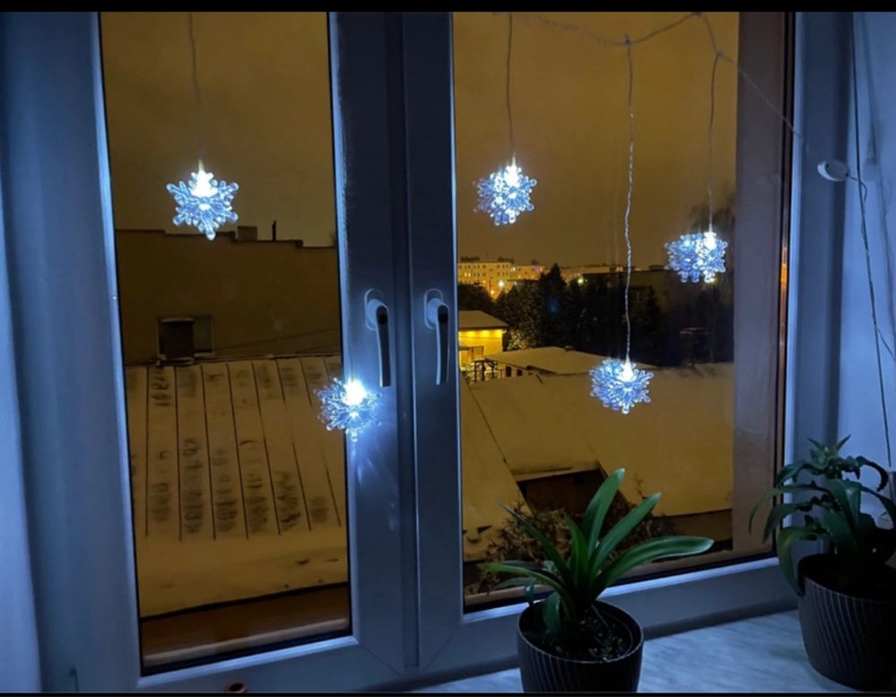 Oświetlenie świąteczne Lampki gwiazdki światło białe