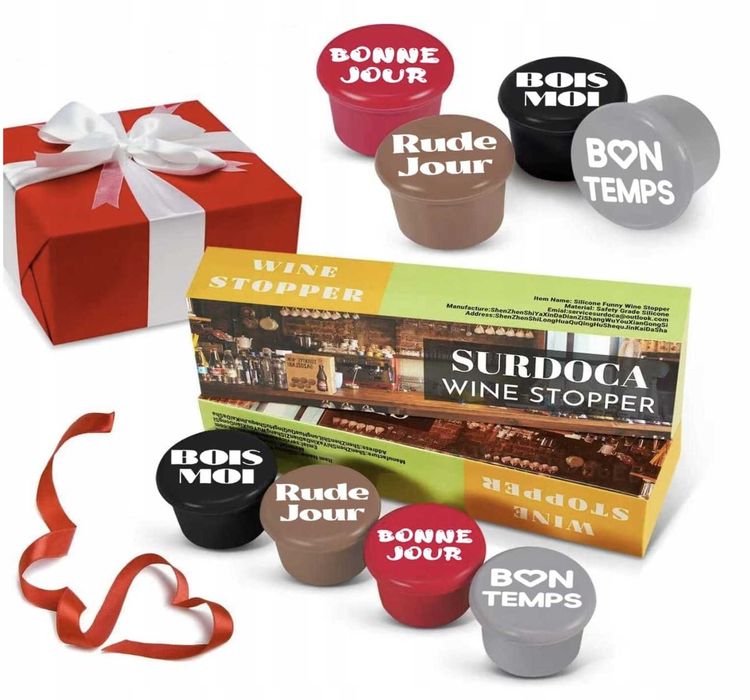 Silikonowe Korki do Wina SURDOCA na prezent Walentynki  s432