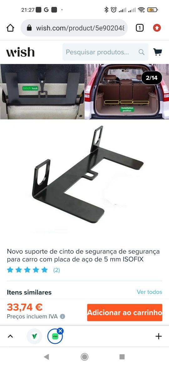 Adaptador universal isofix