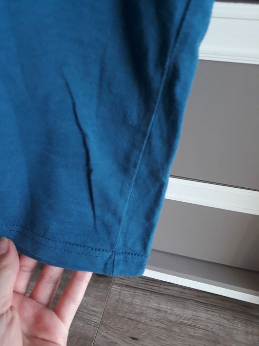 T-shirt męski niebieski turkusowy bez nadruków 4F rozmiar XL dekolt V