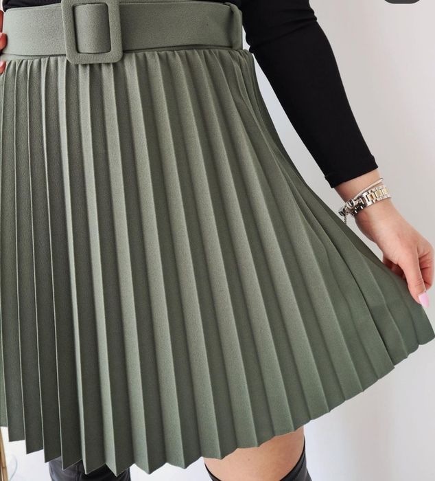 Włoska Spódniczka plisa/khaki