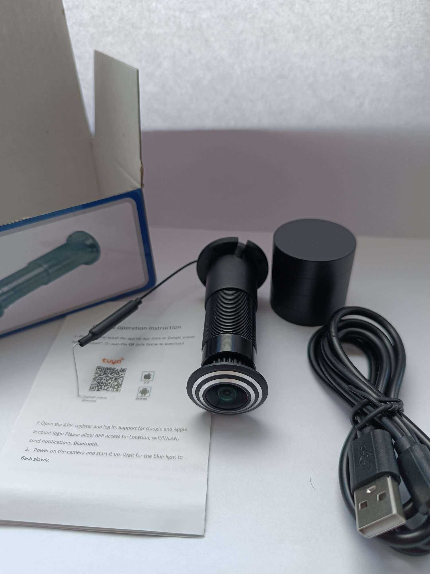 Камера в глазок в Дверь Wi-Fi IP P2P  2 МП HD Широкоугольная  5G Tuya
