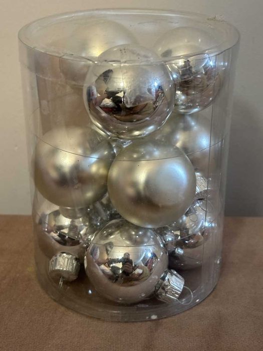 Bombki szklane 4cm 7 szt Srebrny Vitbis zestaw