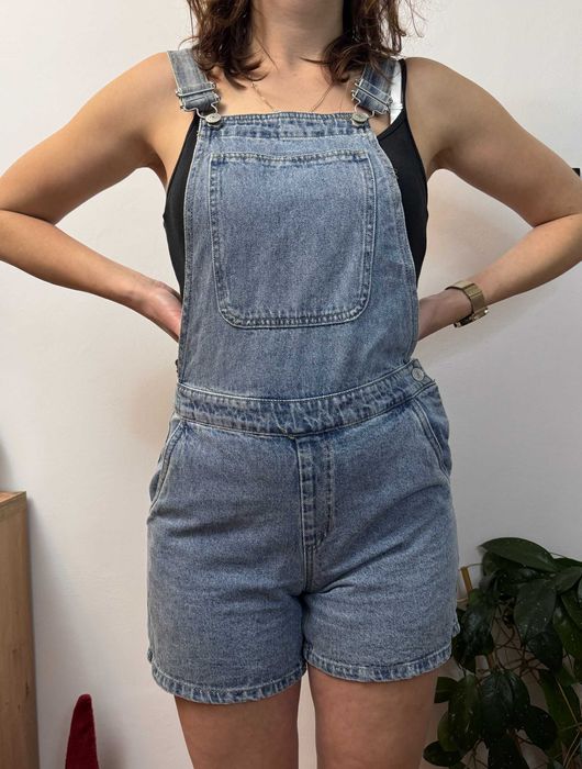 Ogrodniczki jeansowe krótkie na szelkach kombinezon krótki LMTD S 36