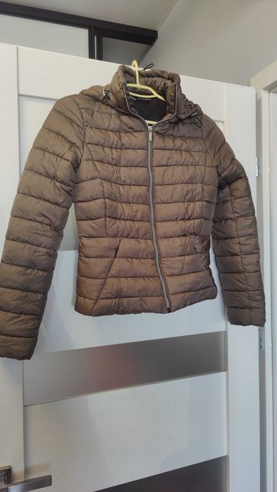 ZARA Как Новый Пуховик 100% Оригинал Куртка Бомбер XS С Капюшоном