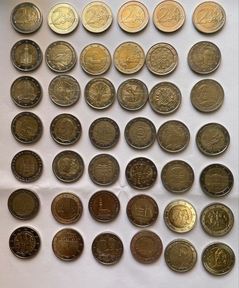 Евро монеты 10,, 2, 1, 50,20,10