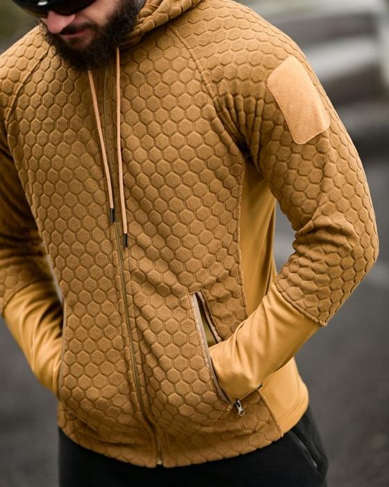 Тепла надійна чоловіча тактична флісова кофта Polar Tactical койот