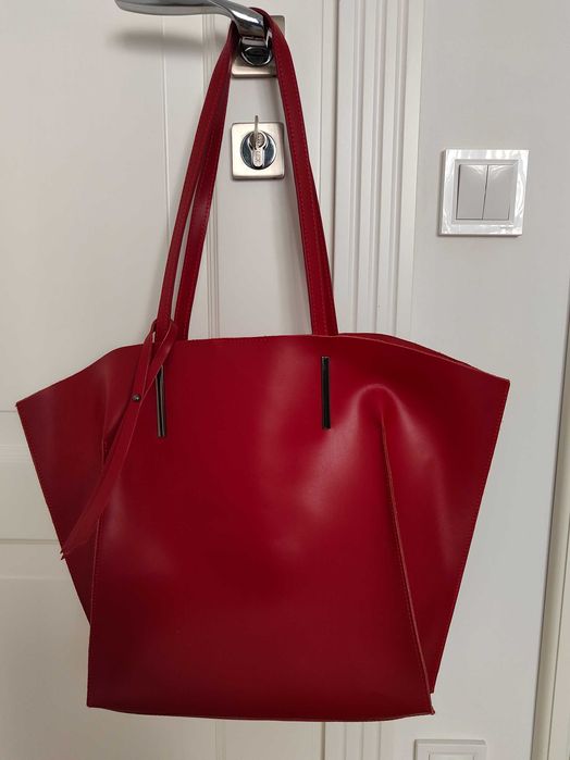 Сумка шкіряна червона Італія