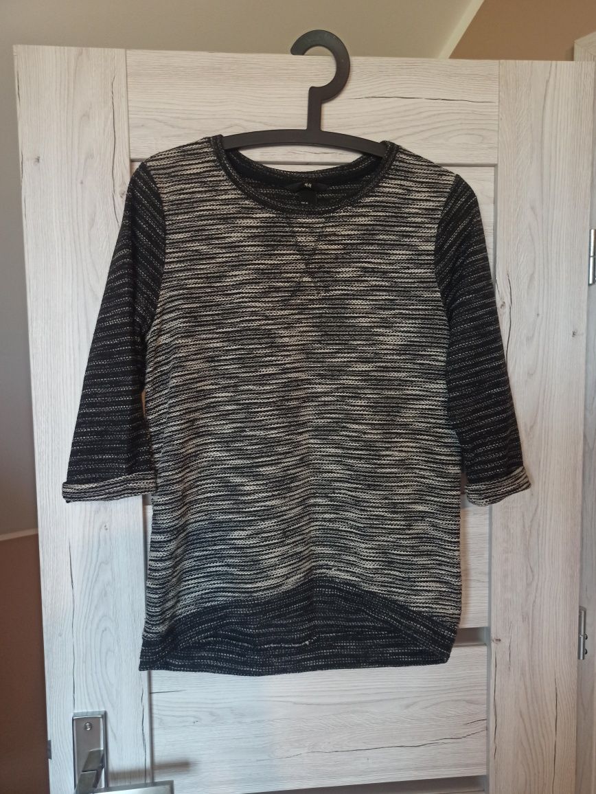 Szara bluzka na cieplejsze dni rękaw 3/4 rzm L/M H&M