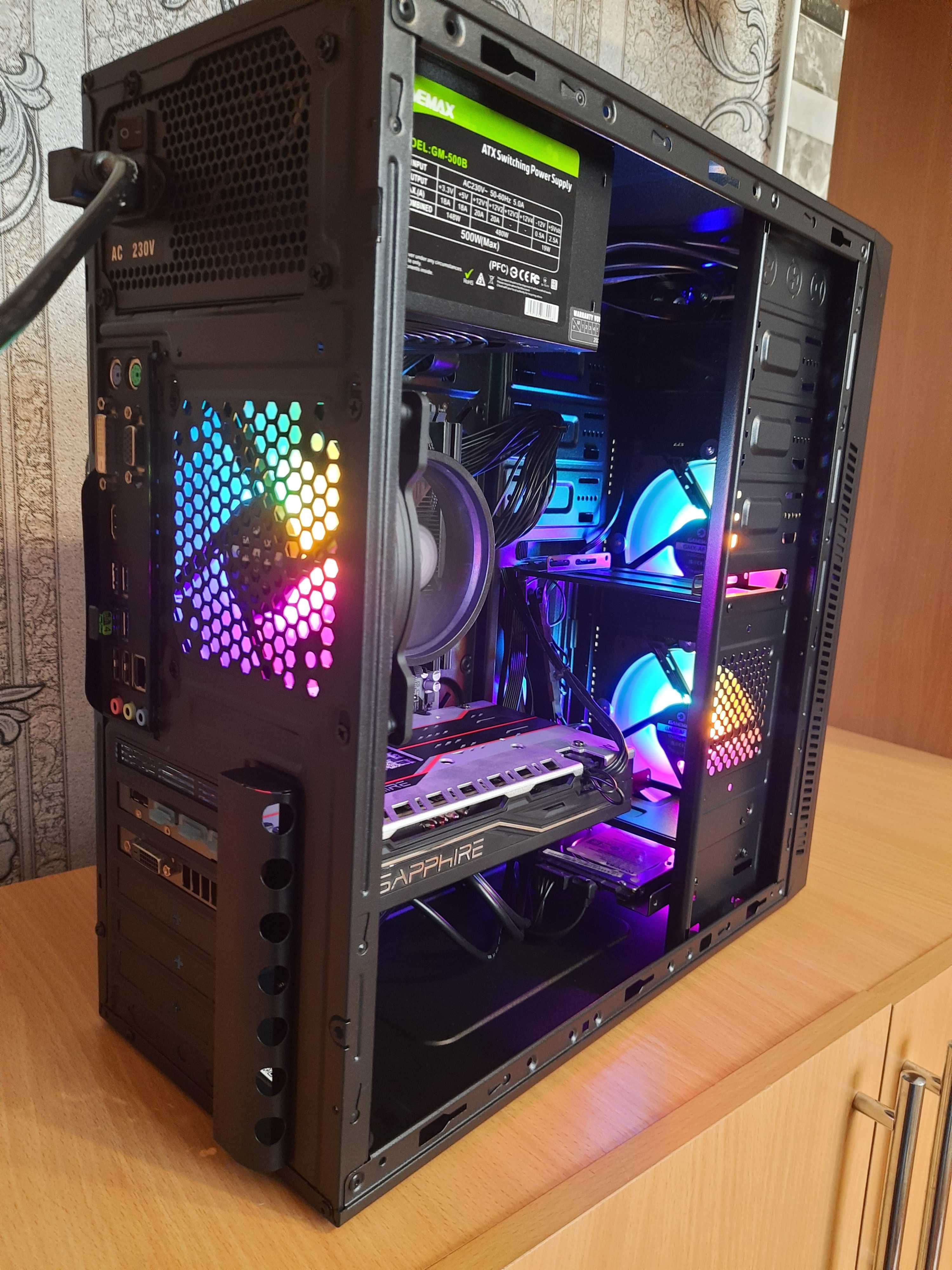 Ігровий комп'ютер ПК Ryzen 5 3400G+RX580 8Gb+16Gb DDR4+SSD NVMe+HDD
