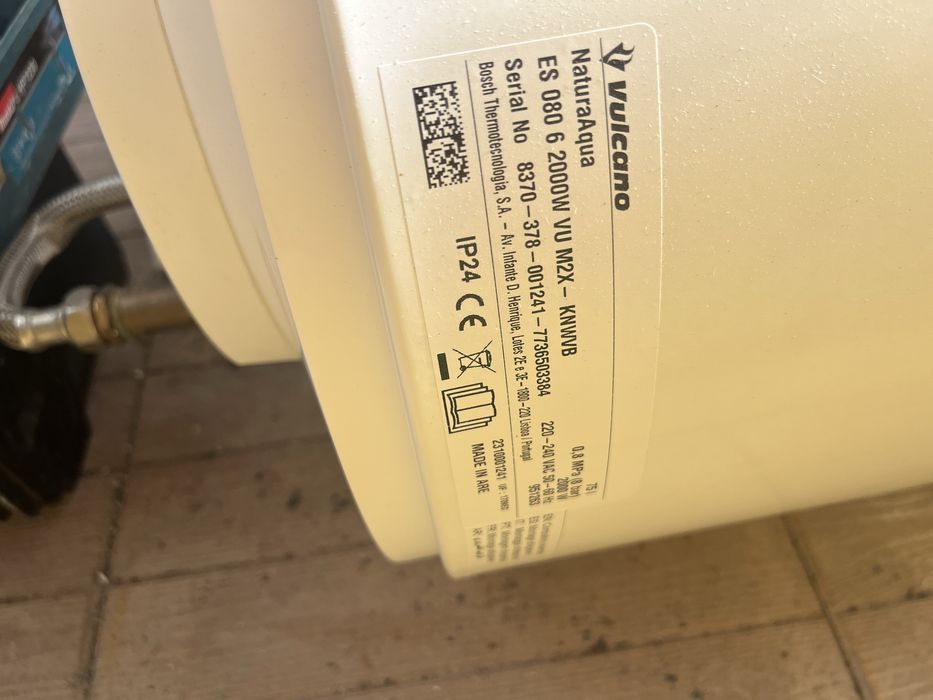 Termoacumulador Vulcano 80 litros com 1 ano