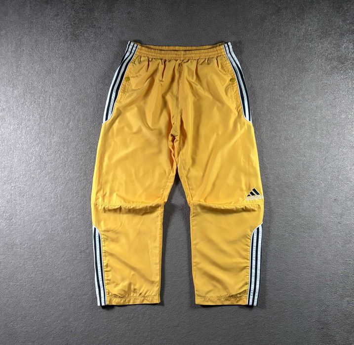 Spodnie Adidas M Dresy Żółte Vintage Rozpinane Klipsy Szelesty