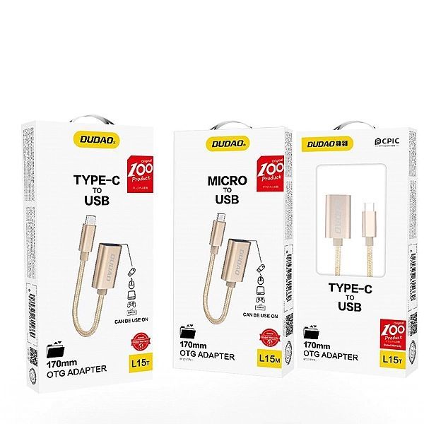 Dudao adapter przejściówka kabel Otg z Usb 2.0 na micro Usb szary (l15