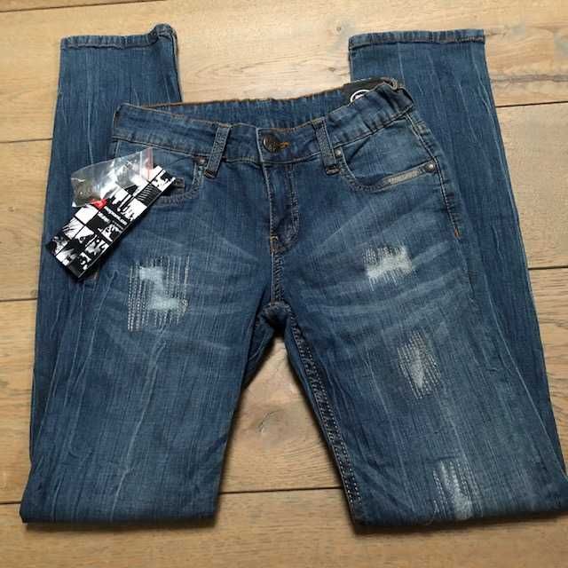 Nowe dziewczęce oryginalne spodnie jeansowe Reporter roz. 146