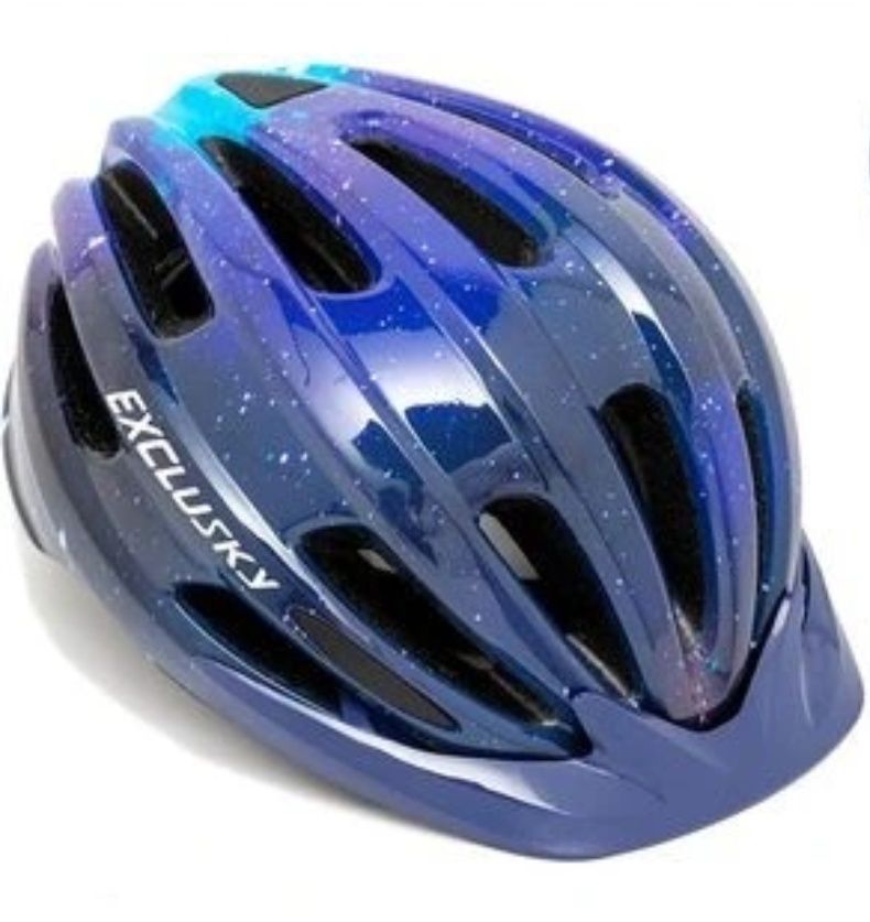 Nowy kask EXCLUSKY rozmiar S 50-57 cm granatowy LED