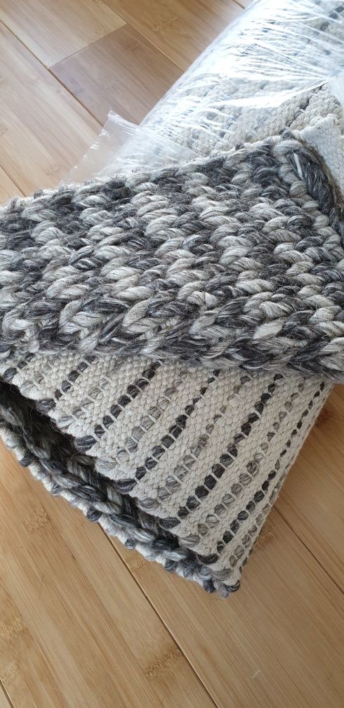 Duży dywan naturalny materiał ręcznie tkany PIĘKNY i MIĘKKI