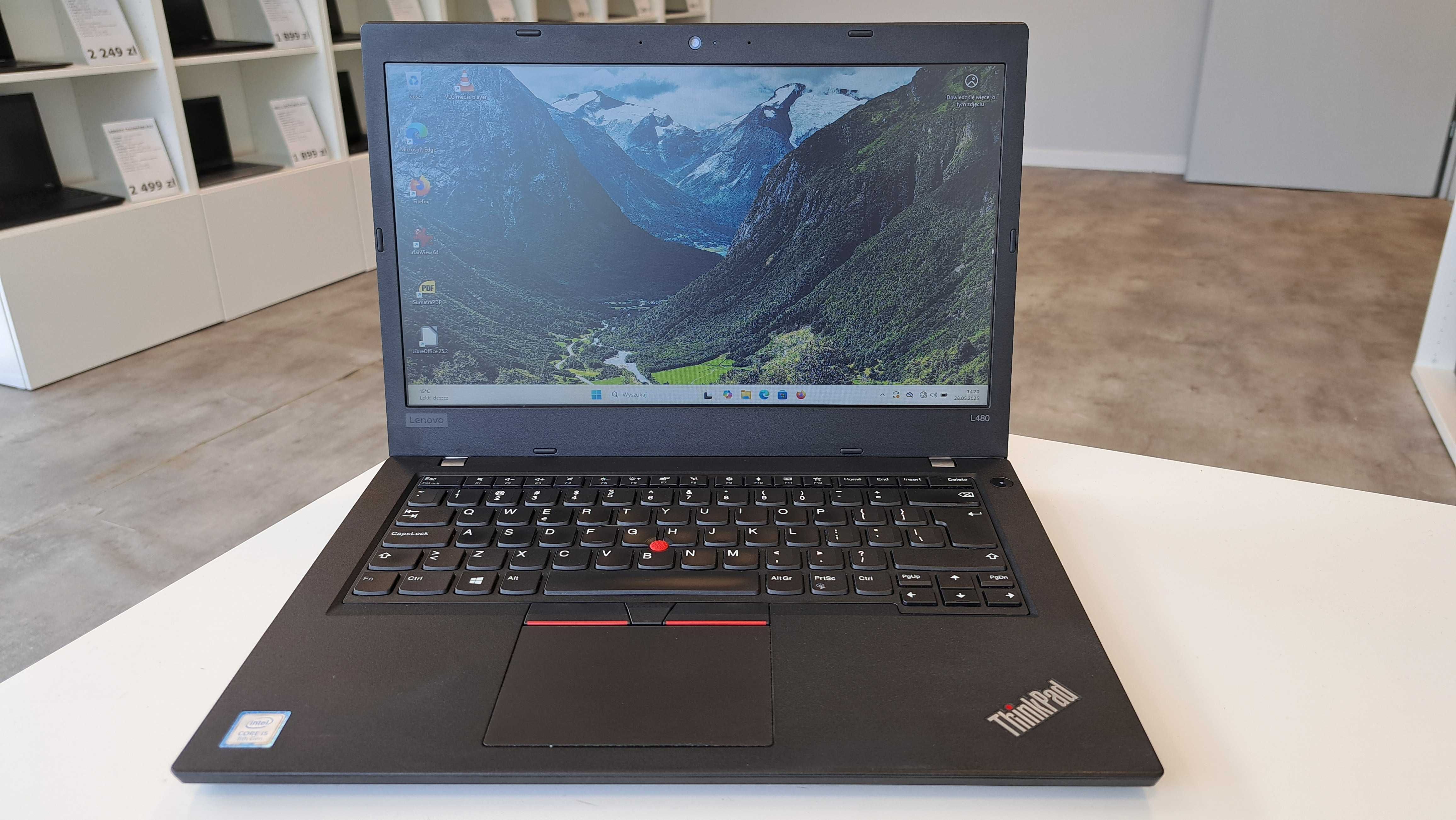 Laptop 14" Lenovo ThinkPad L480 i5-8g 8GB 256SSD HDMI Win11 Klasa A