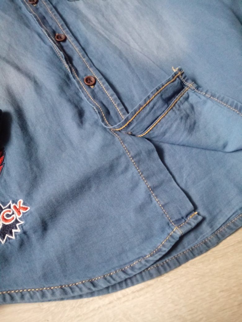 Koszula chłopięca jeans 140 idealna