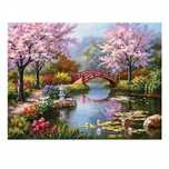 haft diamentowy mozaika diamond painting japoński ogród park 30x40 cm
