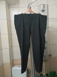 Spodnie garniturowe męskie szare w kant, nowe rozmiar XXL