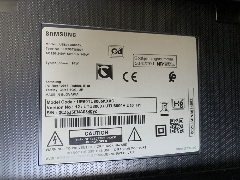 Телевізор Samsung UE50TU8005K smart