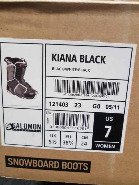 Buty snowboardowe Salomon kiana Black 24 cm 38.5 eu Nowe wysyłka