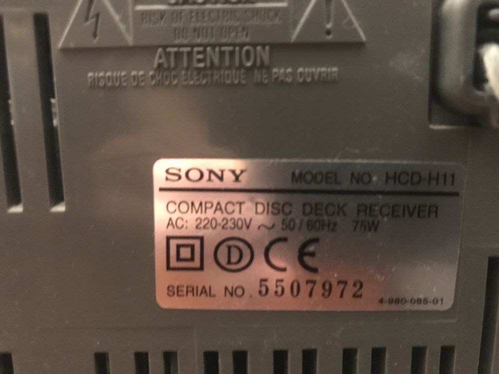 Aparelhagem Sony CHC-P11