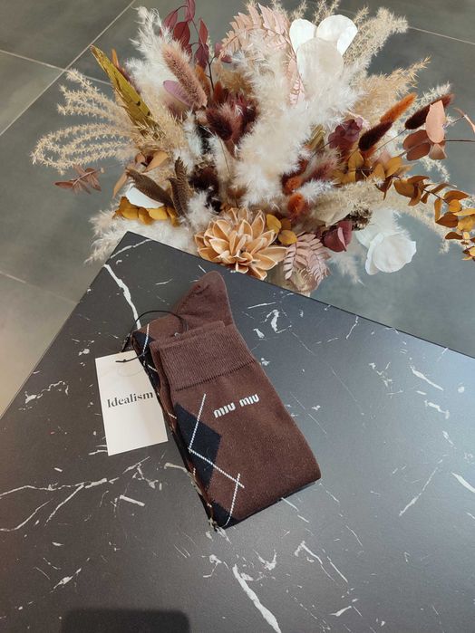 Шкарпетки Miu Miu Wool And Cashmere Socks Tobacco