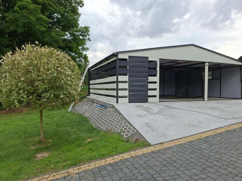 Garaże blaszane drewnopodobne