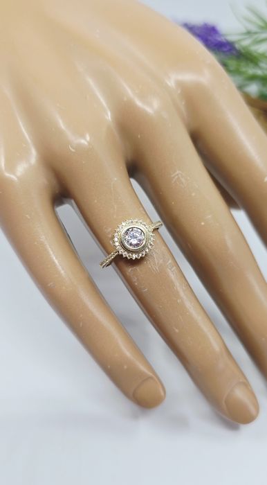 Złoty pierścionek z oczkiem próba 585 14k