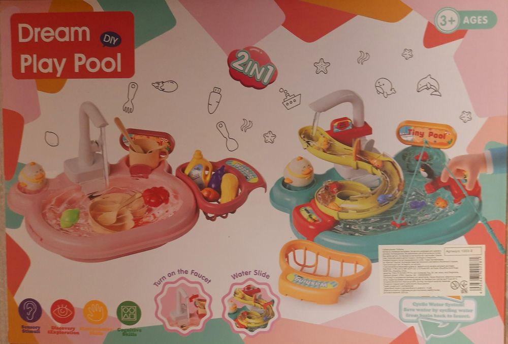 Конструктор Sluban,детская раковина с водой,бассейн,автобус