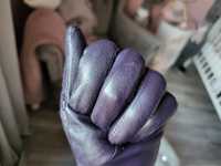 Skórzane rękawiczki roz L w kolorze śliwki polecam