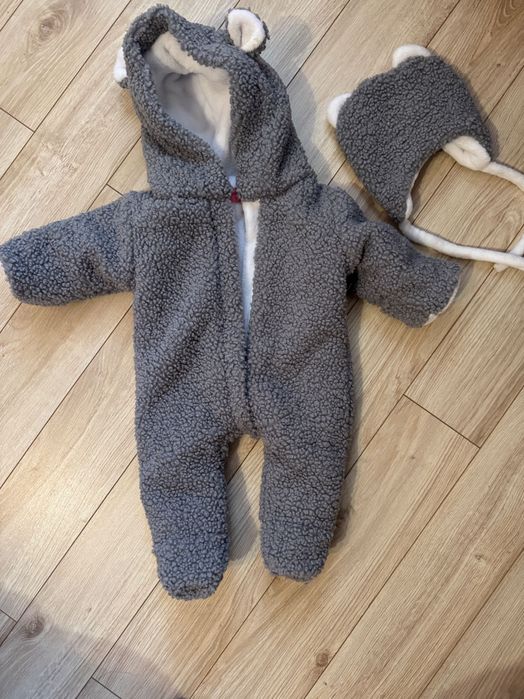 Дитячий зимовий комбінезон з шапочкою, 0-4 міс