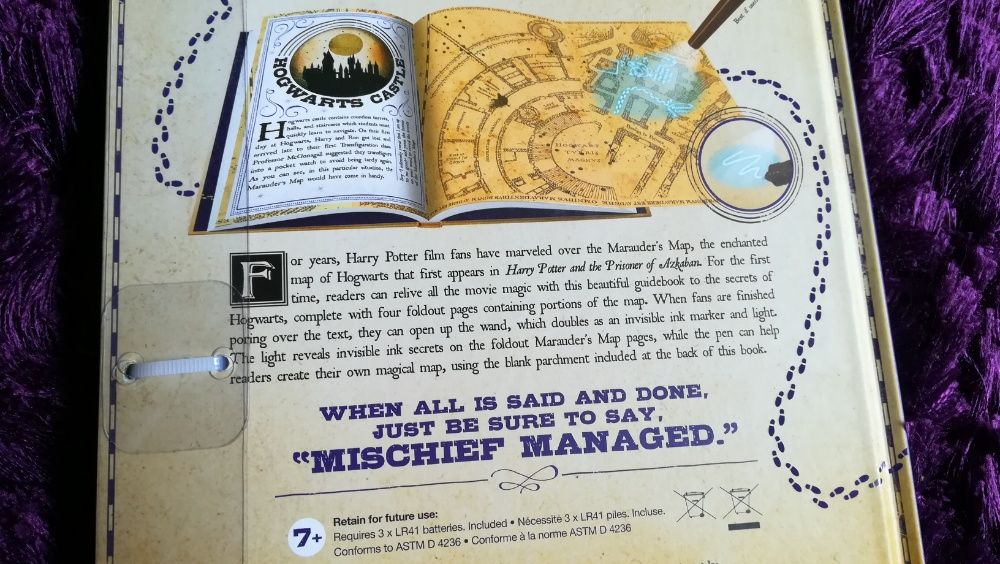 Harry Potter guia mapa salteador • varinha Dumbledore •caixa Slytherin