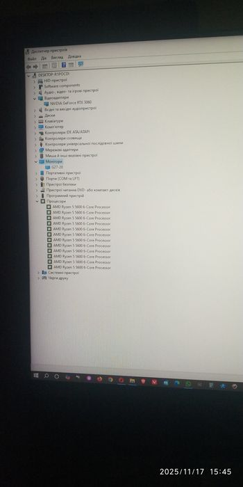 Системник+монітор. 5600  amd ryzen .32озу.geforce 3060.lenovo 27-144гц