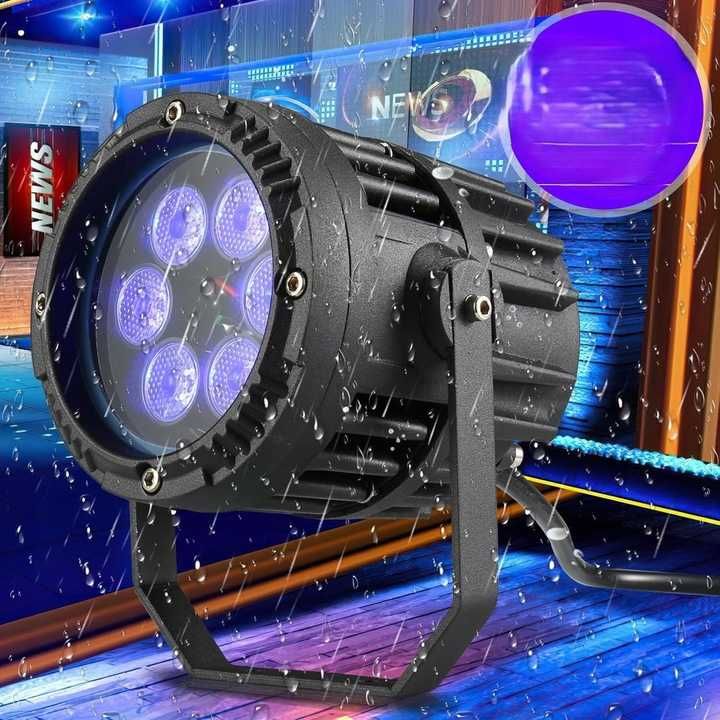 Projector LED RGBW 6x3W IP67 na zewnątrz, z pilotem