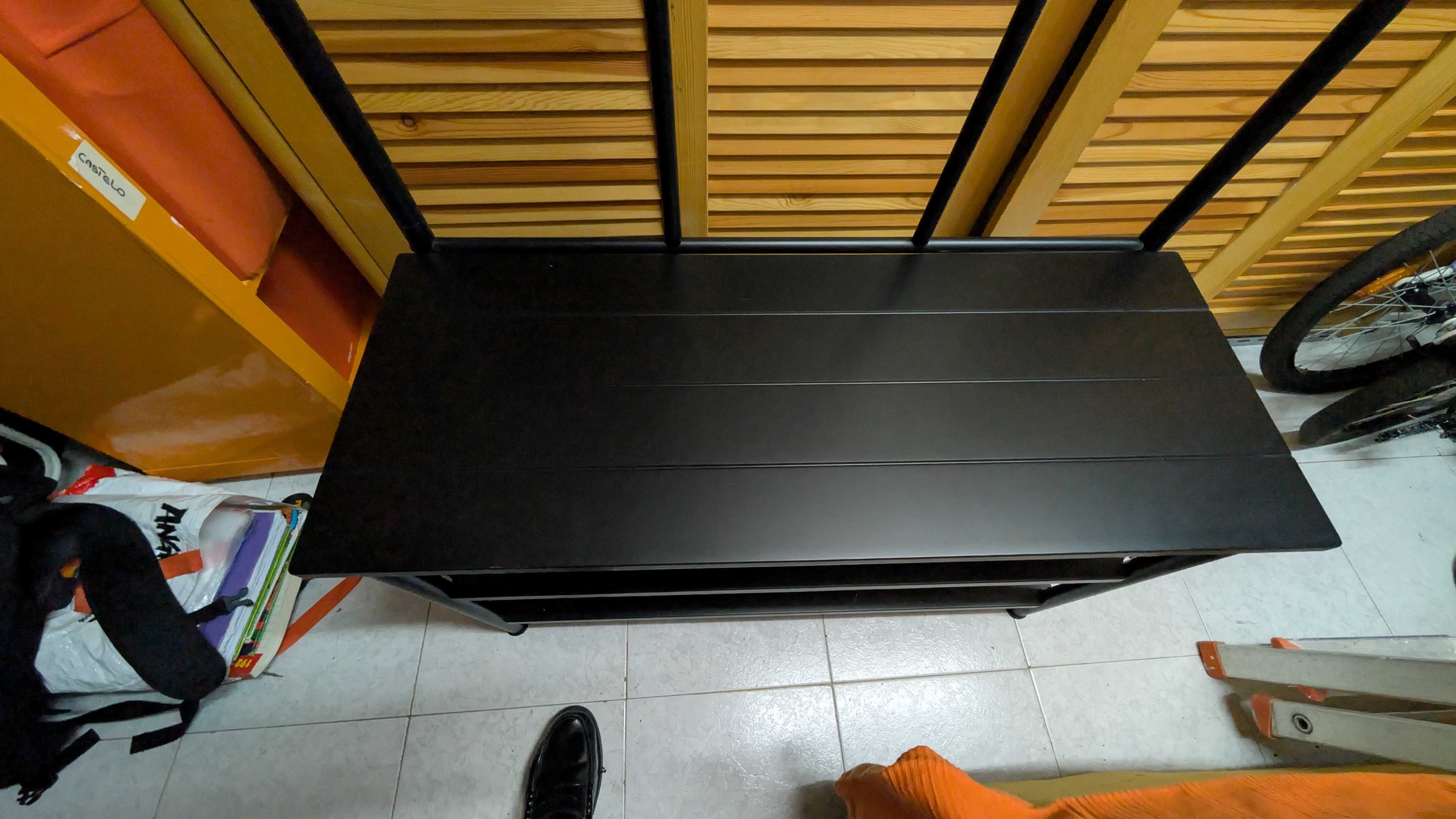 Charriot Cabide+banco IKEA/arrumação, preto, 190x35x79cm NOVO