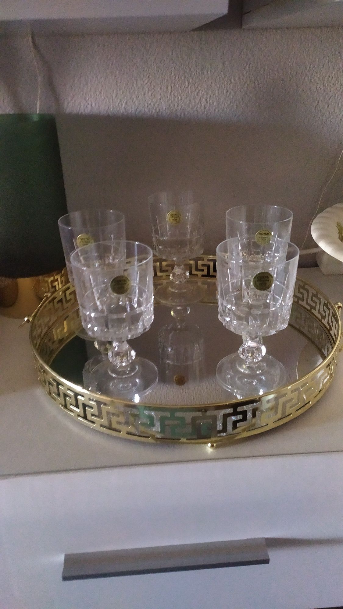 Conjunto de 5 copos cristal d'arques