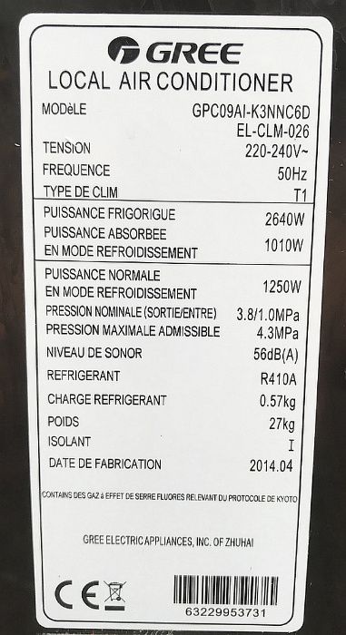 Osuszacz powietrza Bardzo Wydajny Przenośny Klimatyzator Gree r 2014