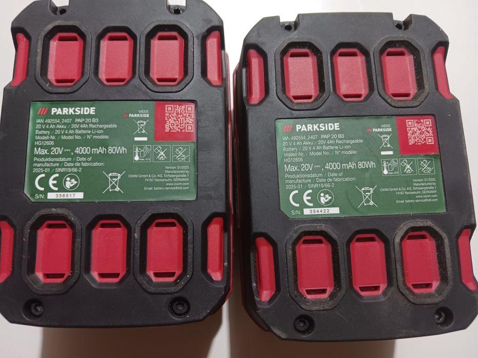 2 baterias parkside 4ah