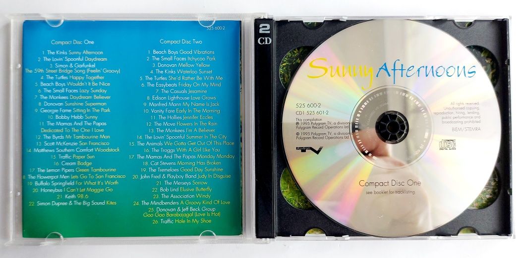 Sunny Afternoons 2CD 1995r Simon & Garfunkel Beach Boys The Animals