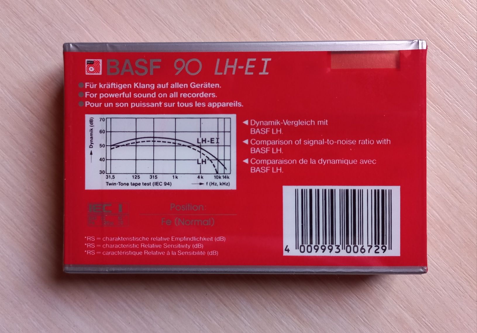 Аудиокассета BASF LH-EI 90. Новая, запечатанная.