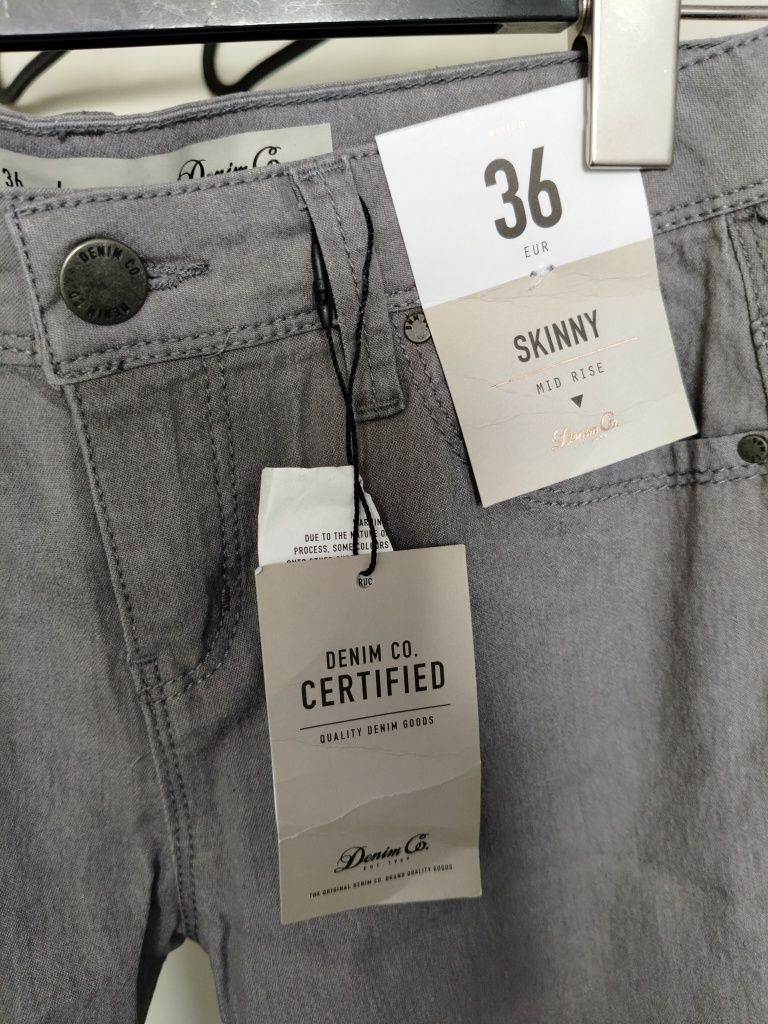 Spodnie szare jeansowe skinny rozmiar 36 nowe